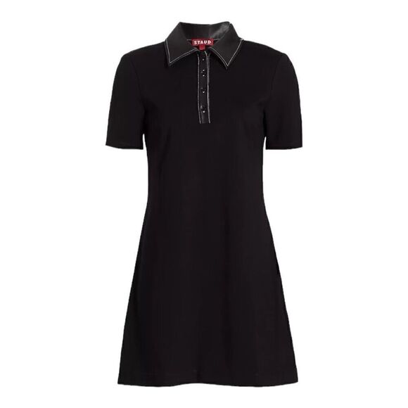 Staud Jay Black Polo Mini Dress Size Small - Picture 3 of 13